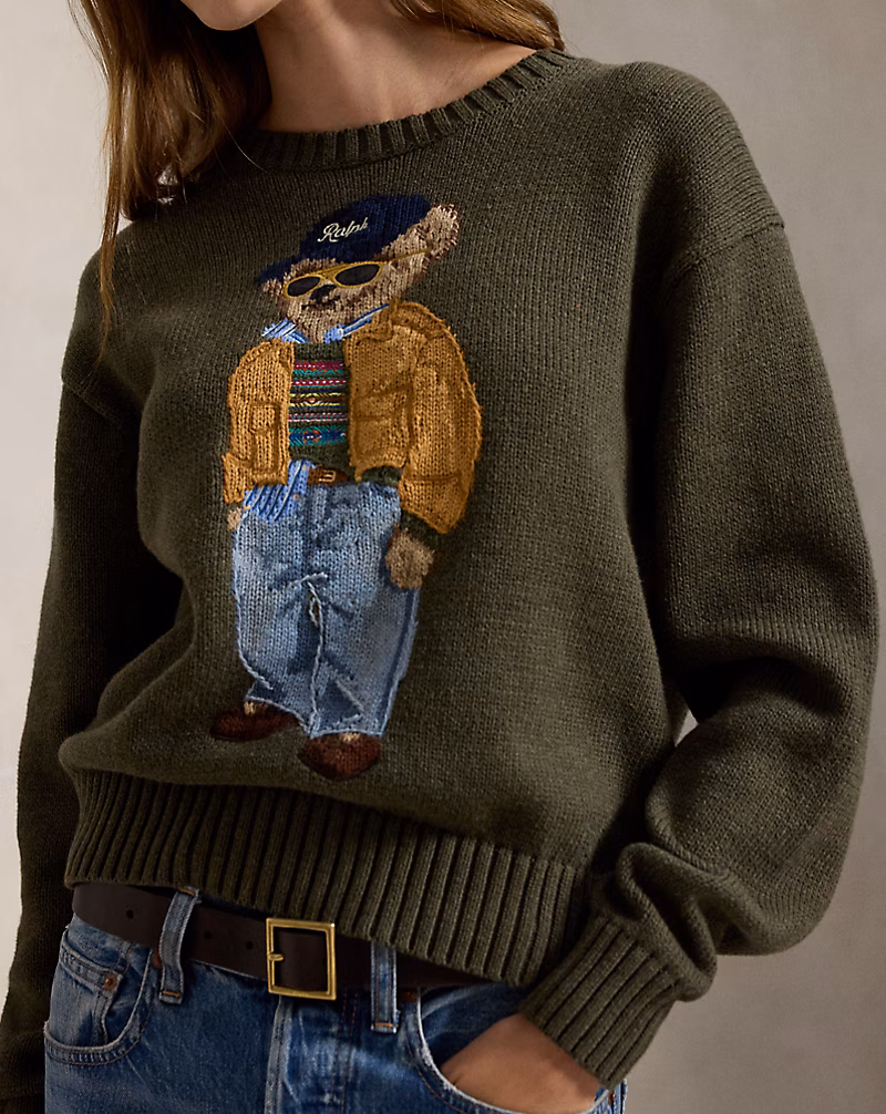 Polo Bear 코튼 크루넥 스웨터 상세 이미지 5