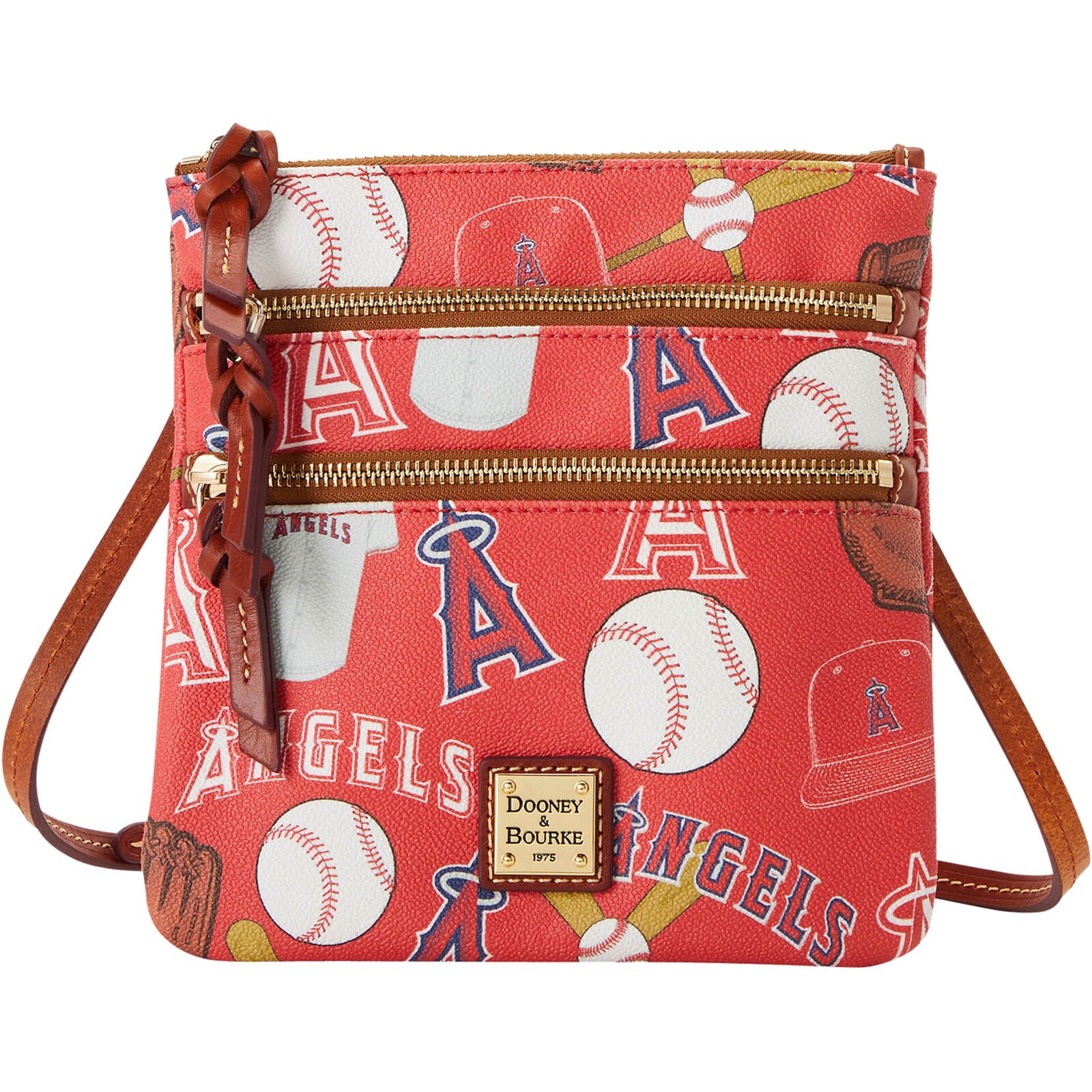 Los Angeles Angels Dooney & Bourke 게임 데이 트리플 지퍼 크로스보디 백 상세 이미지 2