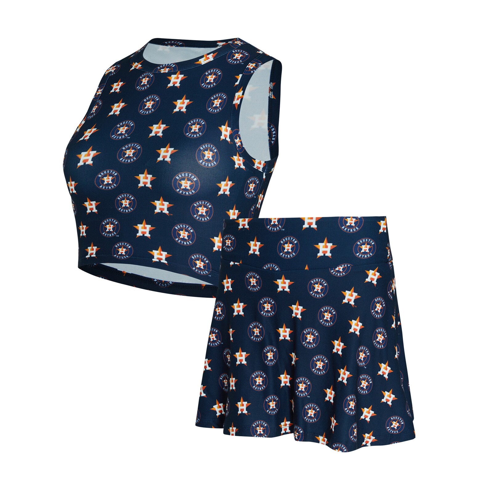 여성용 Houston Astros Concepts Sport 네이비 니트 탱크톱 & 스코트 세트 상세 이미지 4