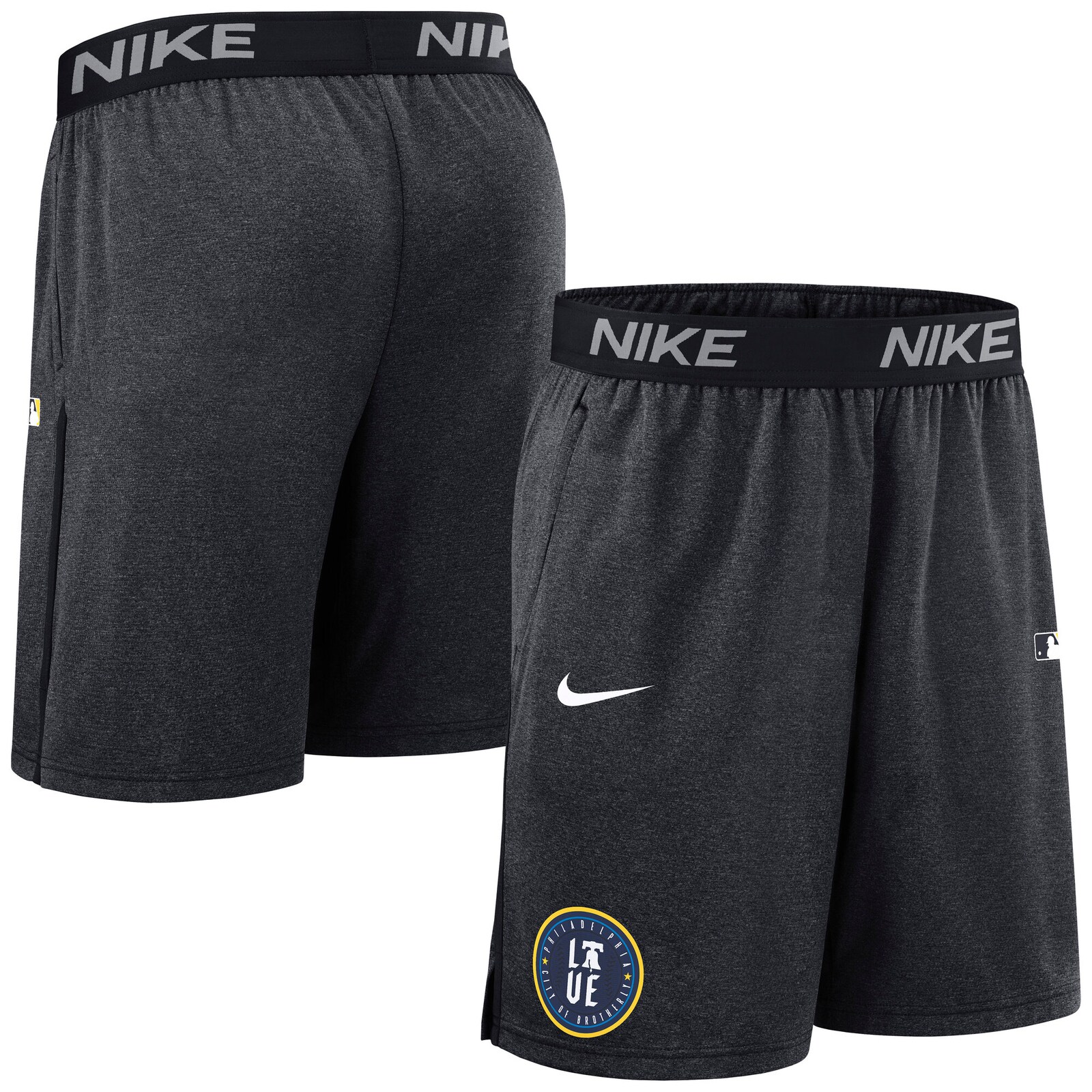 남성용 필라델피아 필리스 Nike 블랙 어센틱 컬렉션 시티 커넥트 기능성 니트 반바지 상세 이미지 2