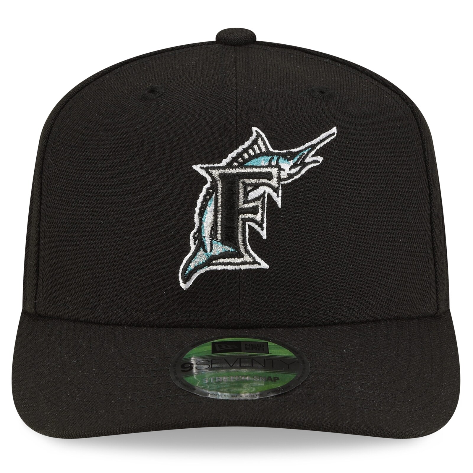 남성용 Florida Marlins New Era 블랙 Player Replica 9SEVENTY 조절식 모자 상세 이미지 3