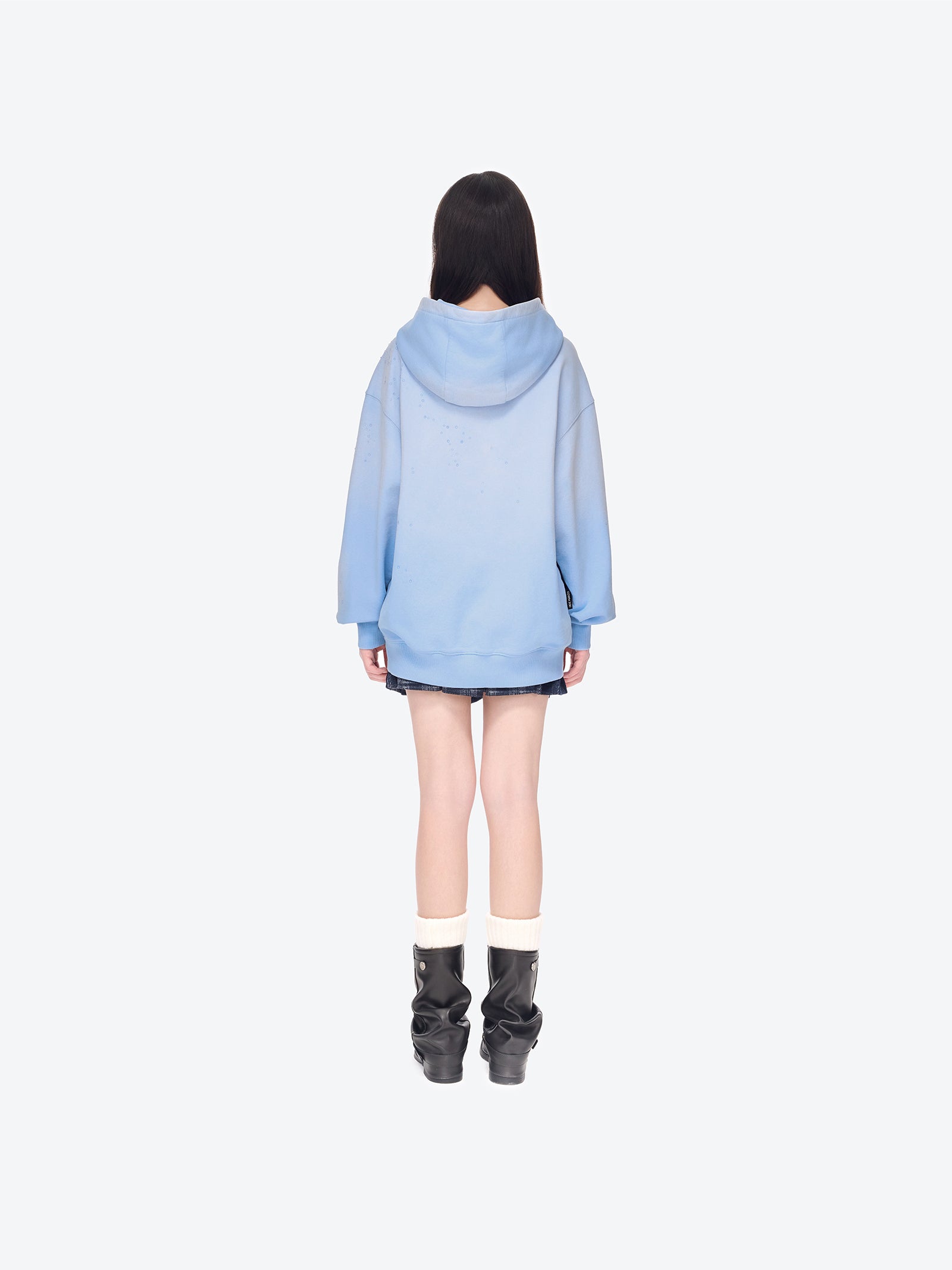 레인 데이 후드티 블루 상세 이미지 4