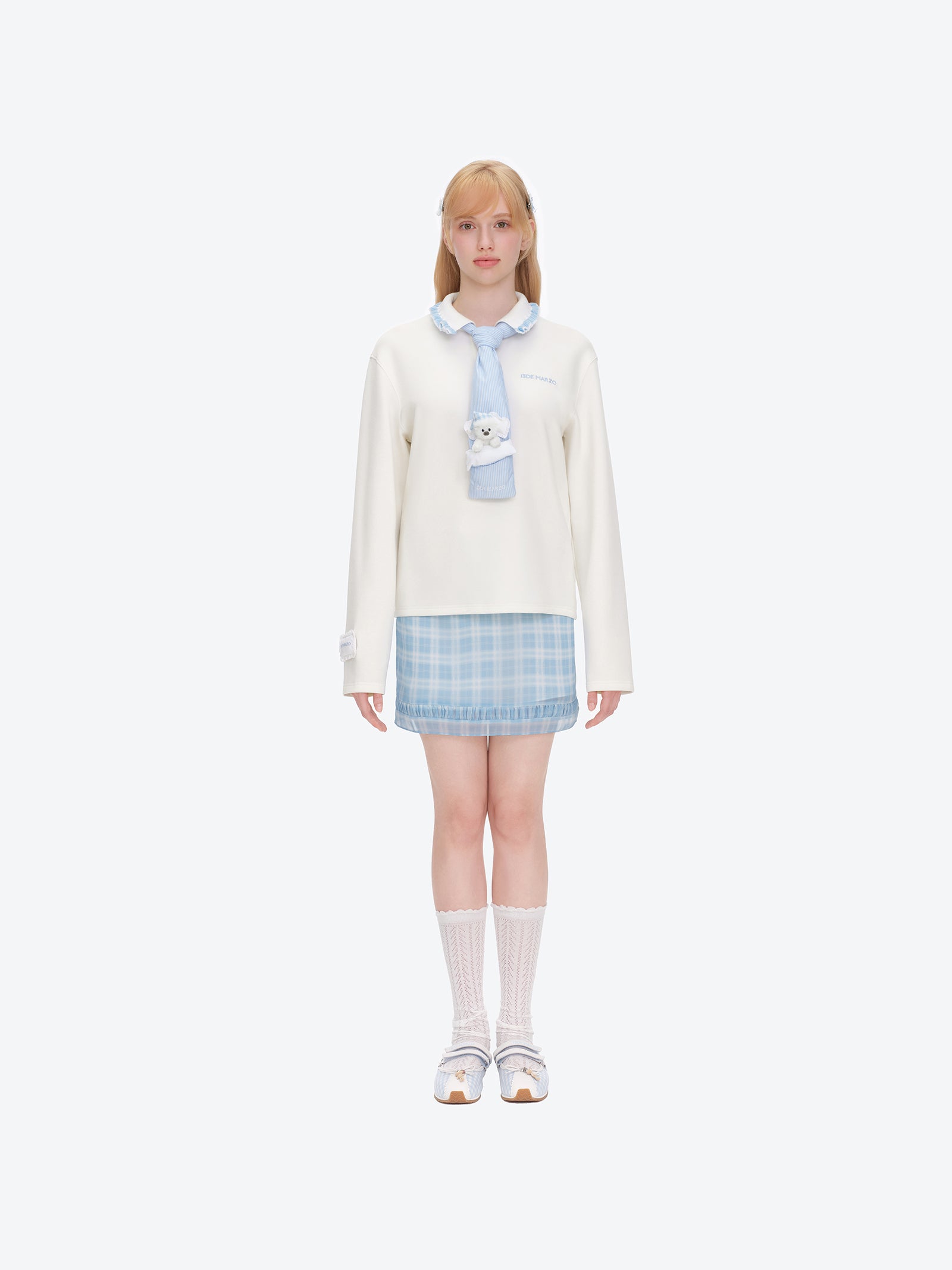 나이티 나이트 베어 긴소매 폴로 화이트 상세 이미지 2