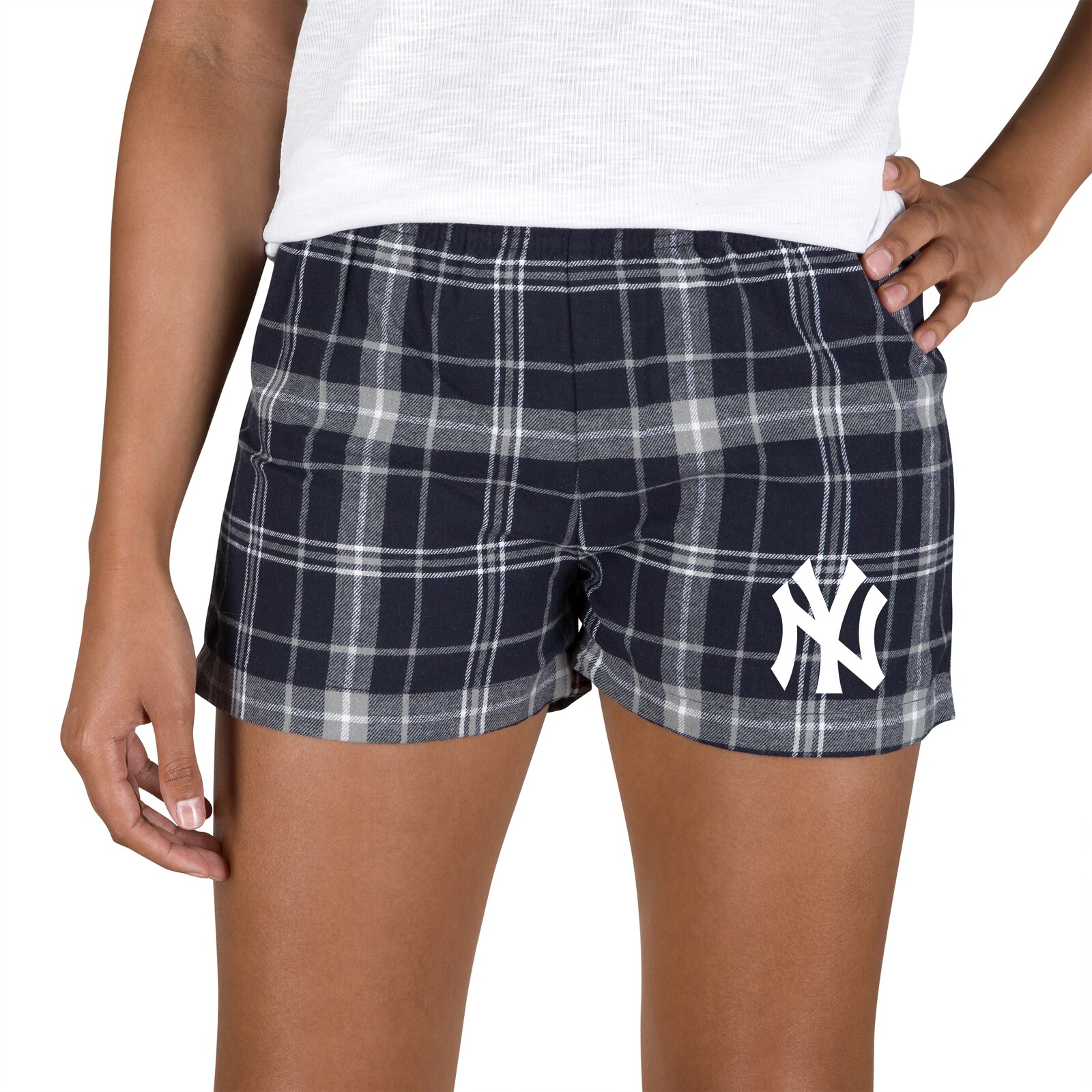 여성용 New York Yankees Concepts Sport 네이비/그레이 Ultimate 플란넬 쇼츠