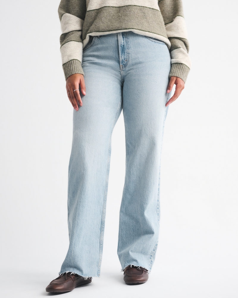 Curve Love High Rise 90s Relaxed Raw Hem Jean 상세 이미지 3