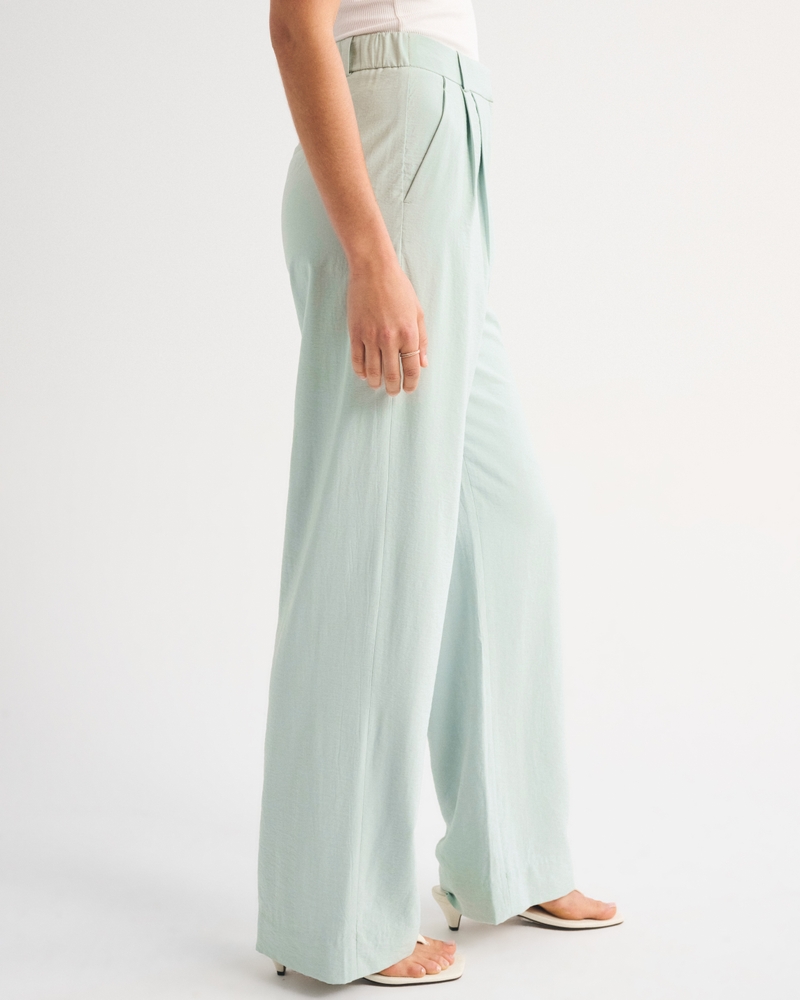 A&F Sloane Lightweight Crepe Tailored Wide Leg Pant 상세 이미지 4