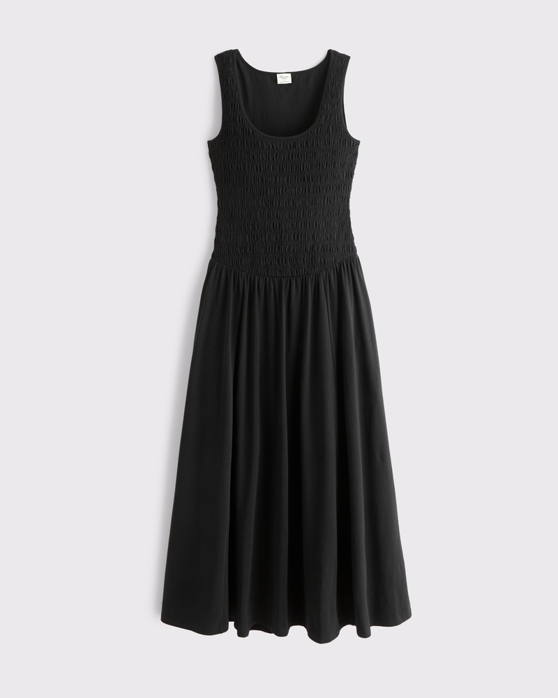 A&F Sydney Smocked Reversible Neckline Knit Midi Dress 상세 이미지 5