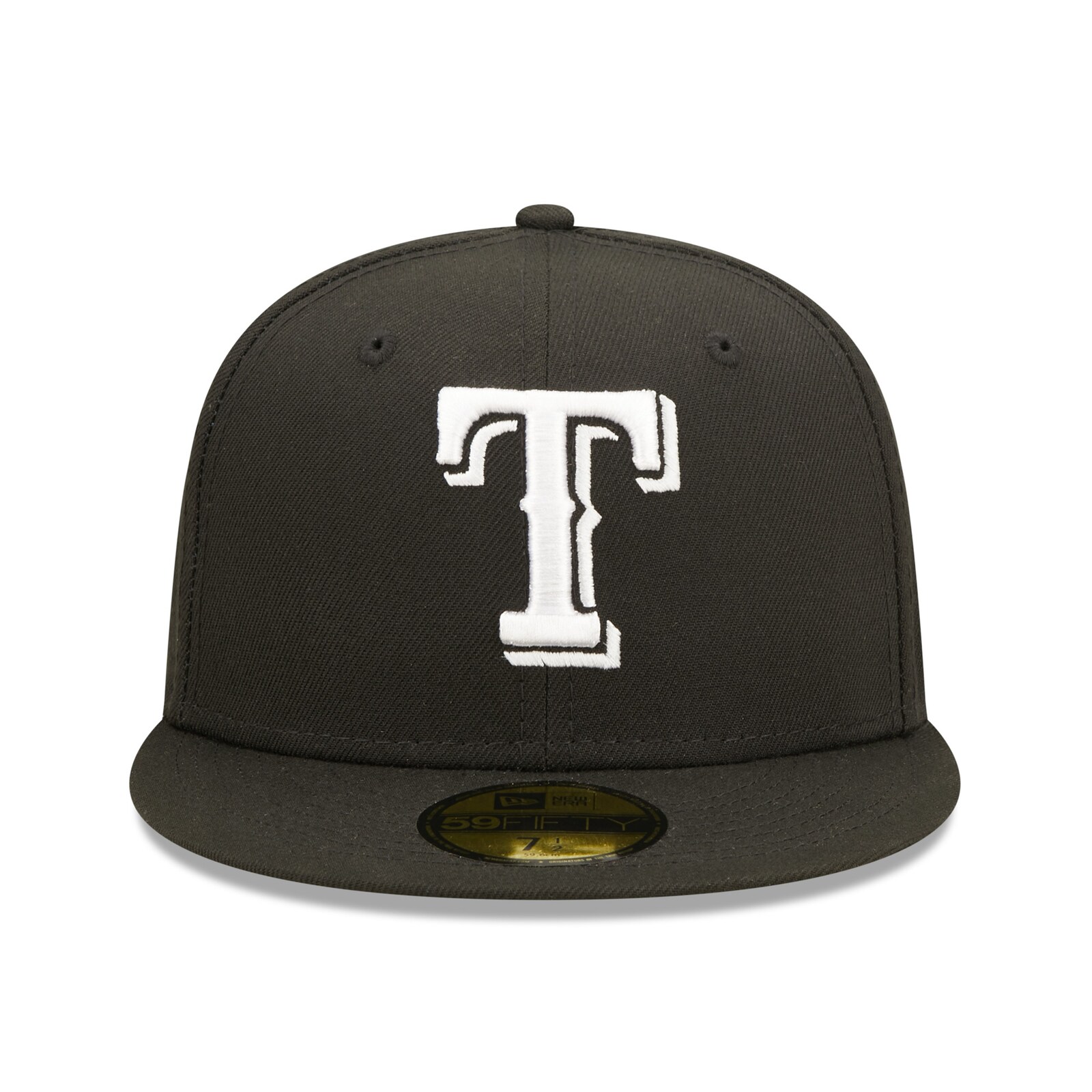남성용 Texas Rangers New Era 블랙 팀 로고 59FIFTY 피티드 모자 상세 이미지 3