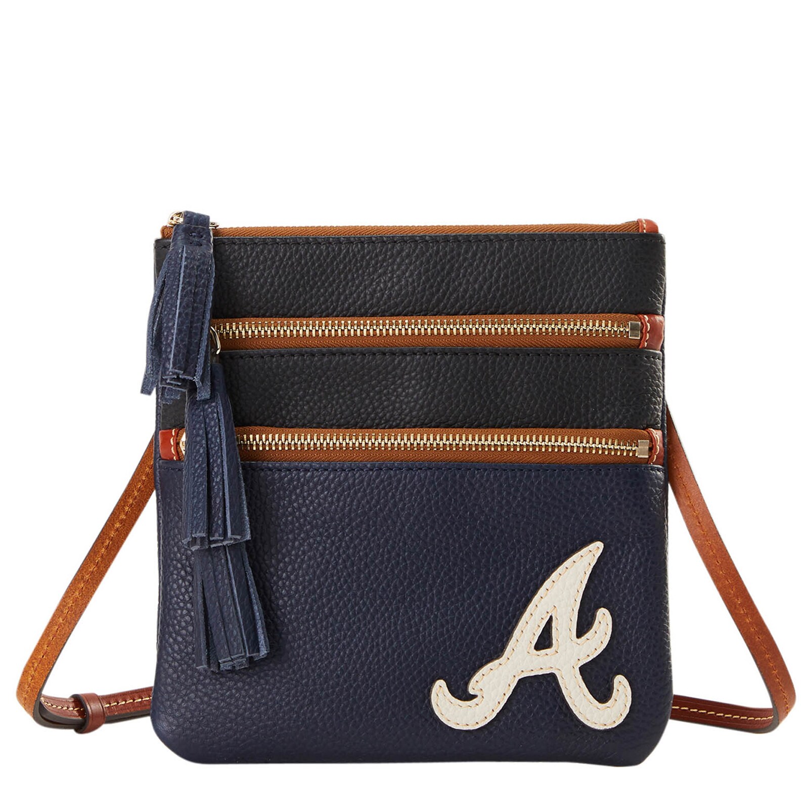Atlanta Braves Dooney & Bourke Infield 트리플 지퍼 크로스바디 지갑 상세 이미지 2