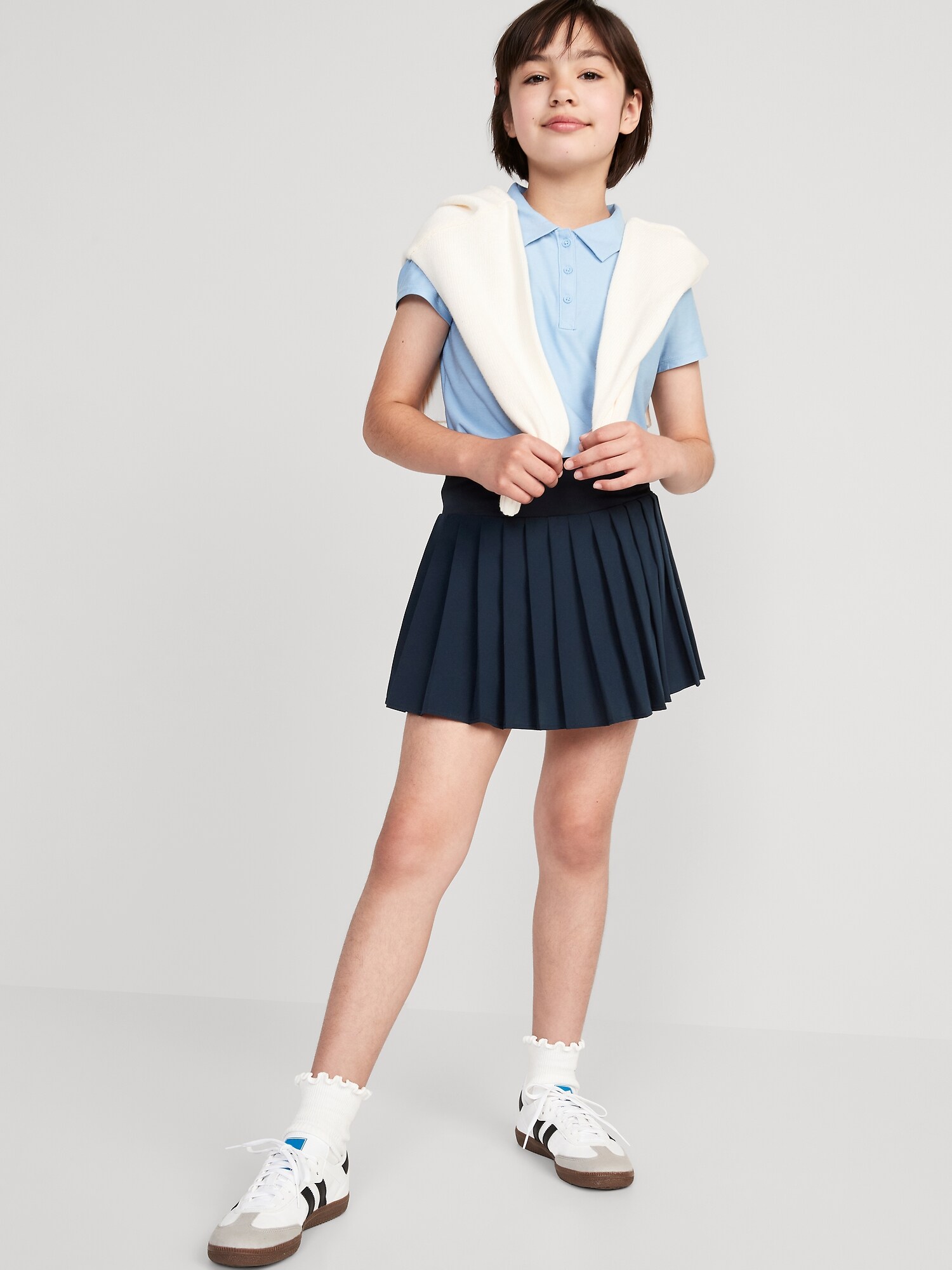 High-Waisted Pleated Performance Skort for Girls 상세 이미지 3