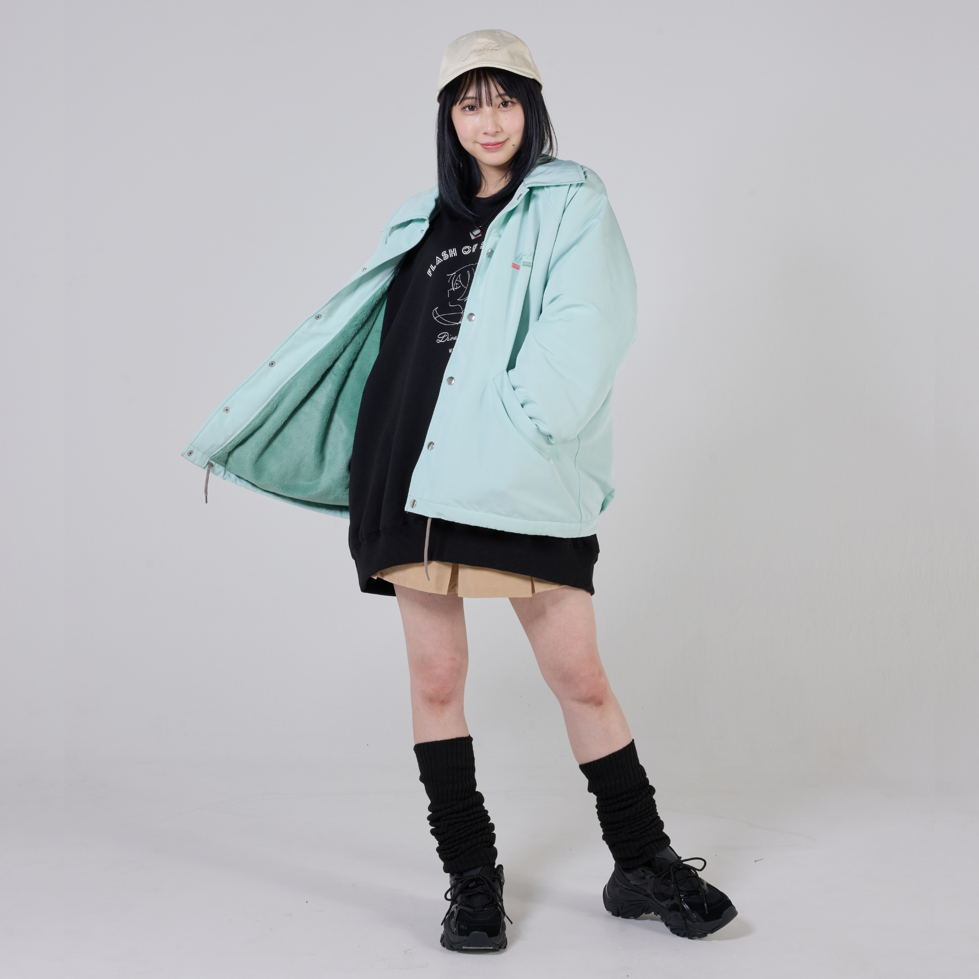 (Goods - Outerwear) Hatsune Miku 인조 퍼 안감 코치 재킷 상세 이미지 9