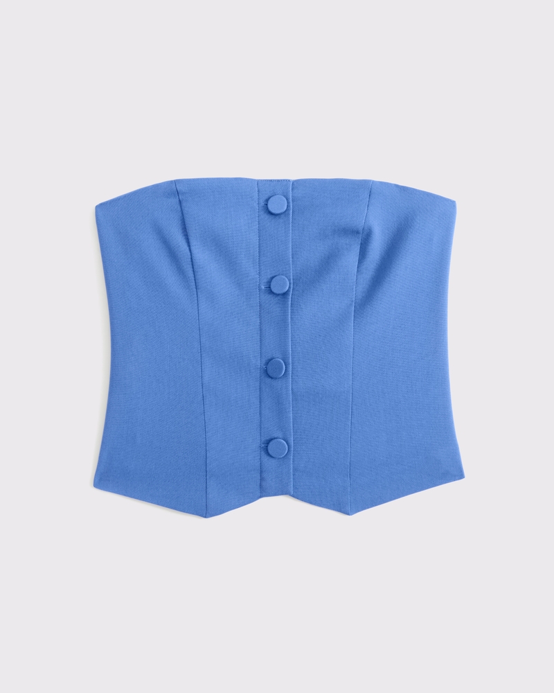 Strapless Cropped Tailored Vest 상세 이미지 6