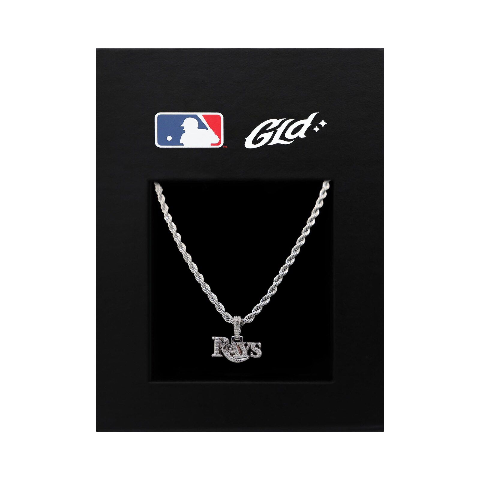 Tampa Bay Rays GLD 14K 화이트 골드 로고 펜던트 & 20인치 로프 체인 상세 이미지 2