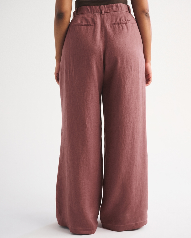 100% Linen Curve Love High Rise Tailored Palazzo Pant 상세 이미지 5