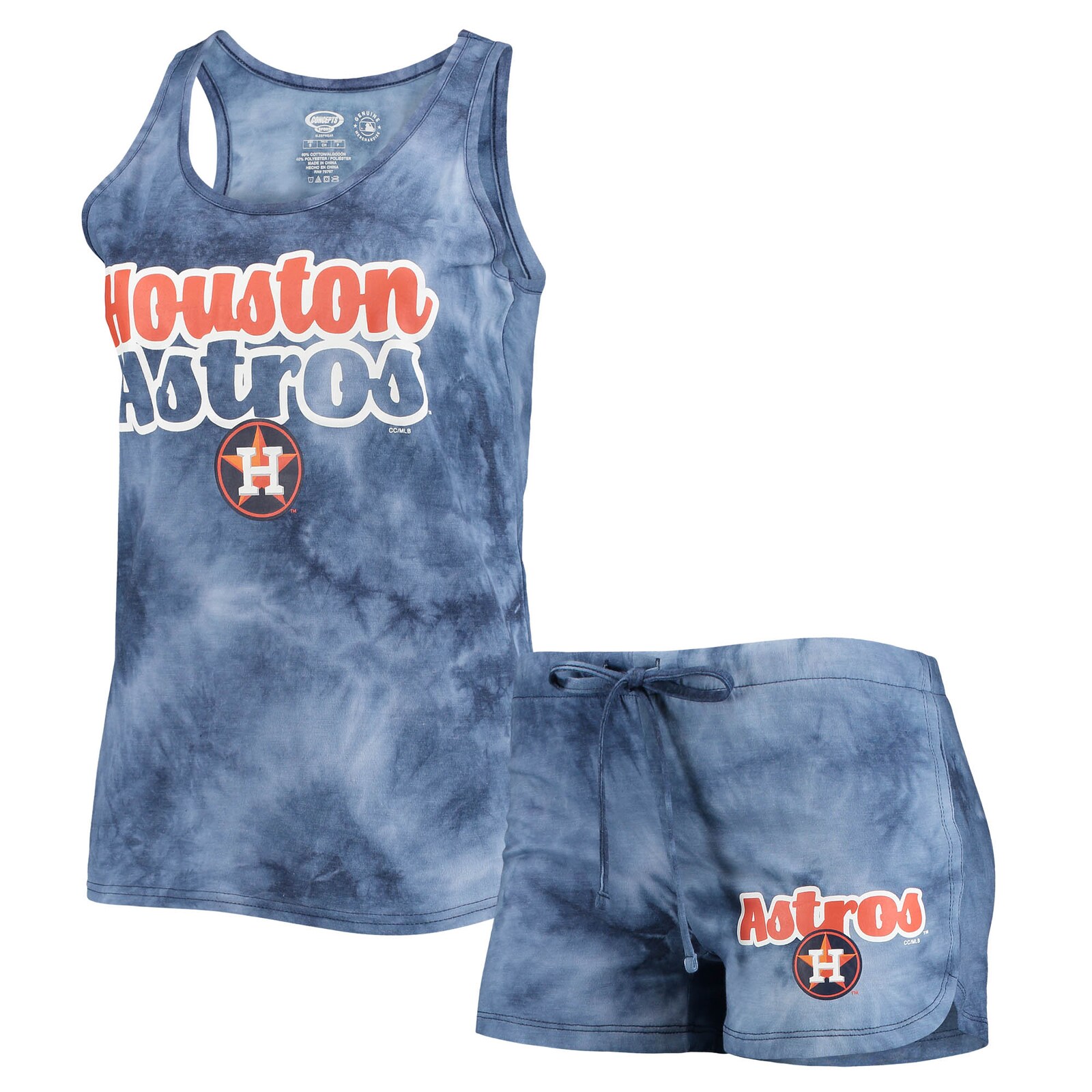 여성용 Houston Astros Concepts Sport 네이비 Billboard 레이서백 탱크톱 및 반바지 세트 상세 이미지 2