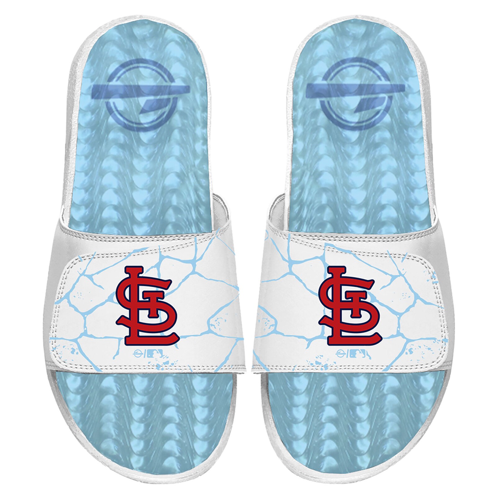 남성용 St. Louis Cardinals ISlide 화이트 아이스 젤 슬라이드 샌들