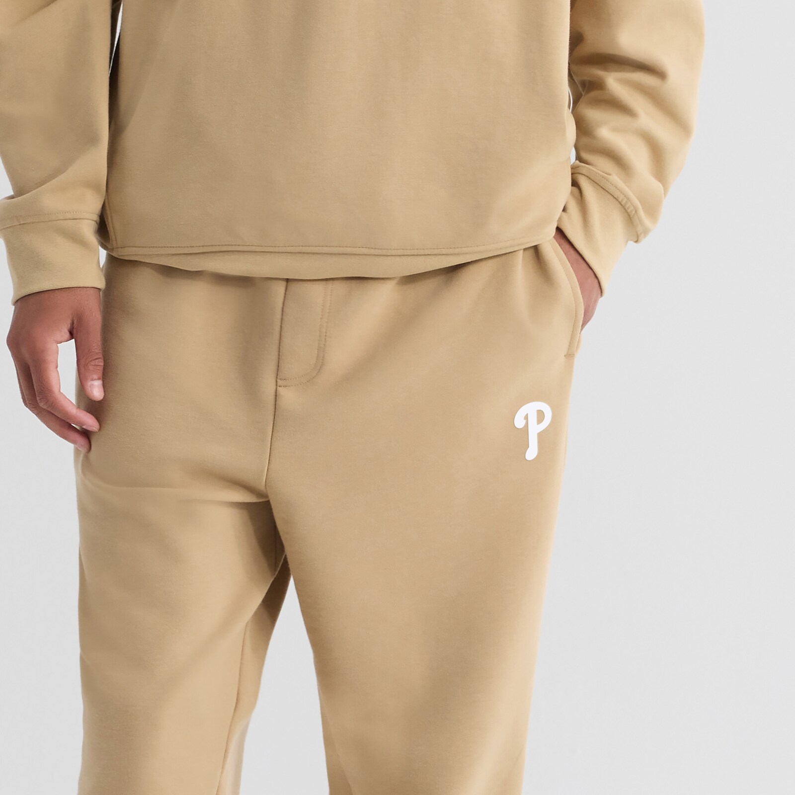 남성용 Philadelphia Phillies 카키 클러치 플리스 삼중 혼방 조거 팬츠 상세 이미지 6