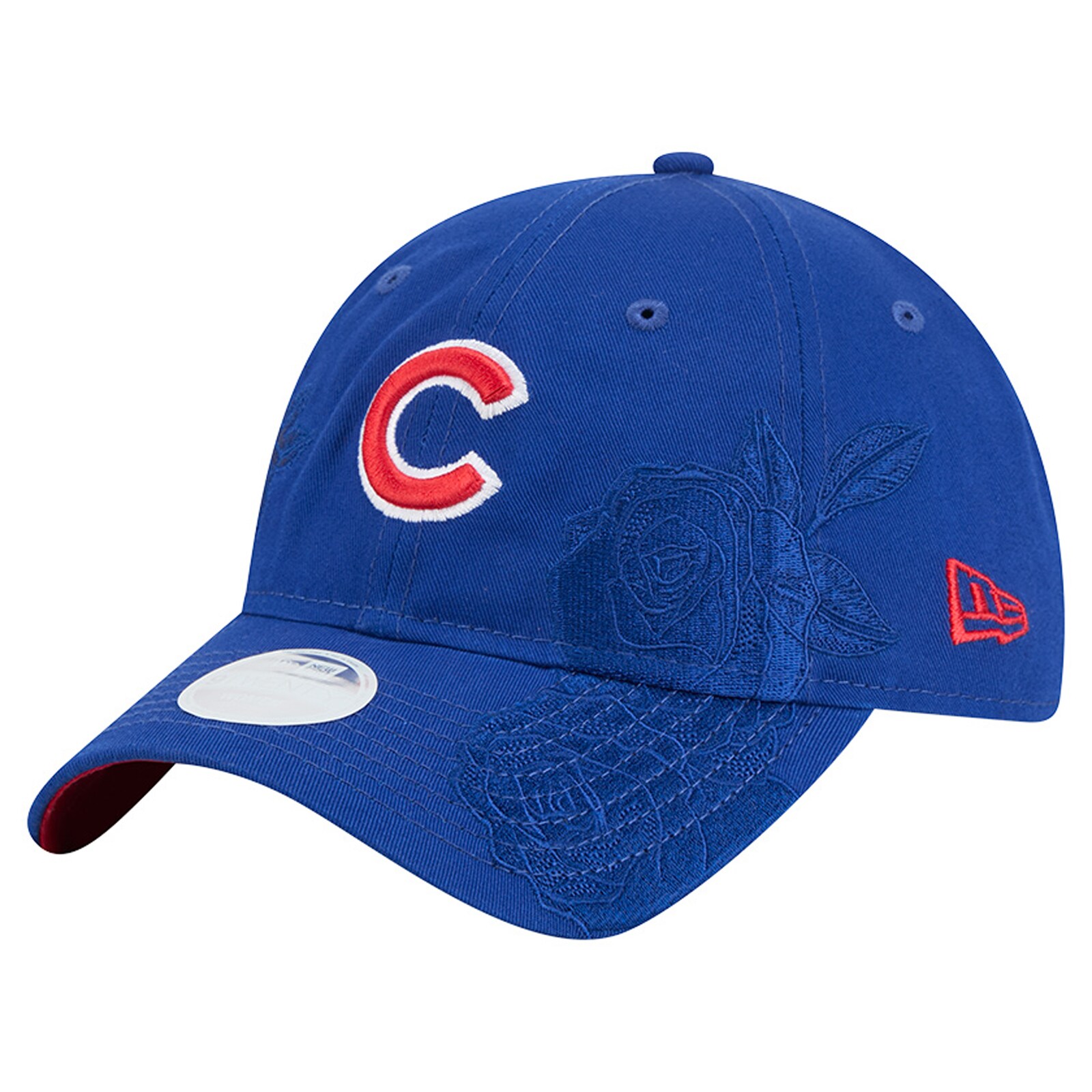 여성용 Chicago Cubs 장미 장식 9TWENTY 조절식 모자