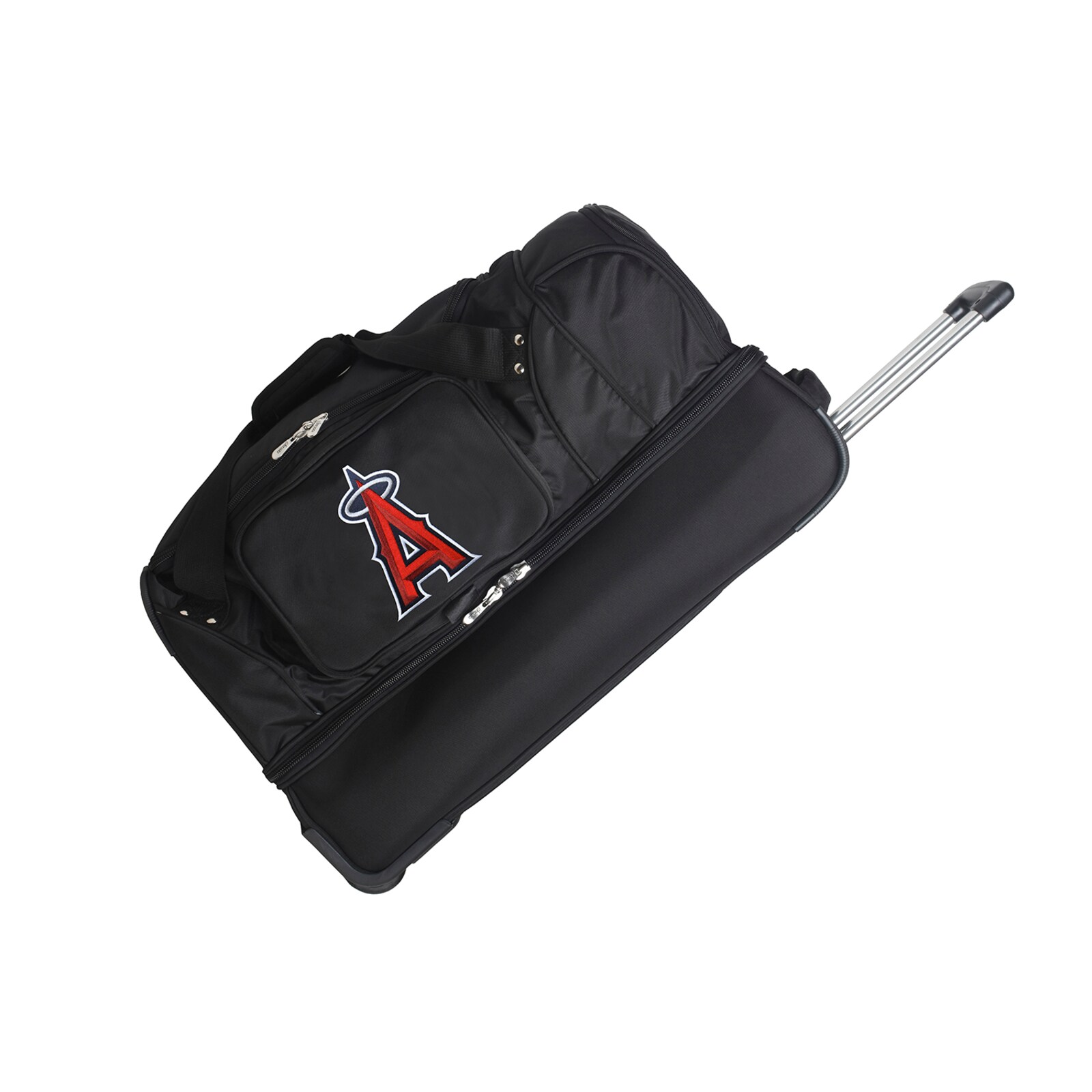 Los Angeles Angels MOJO 블랙 27" 2휠 드롭 바텀 롤링 더플백