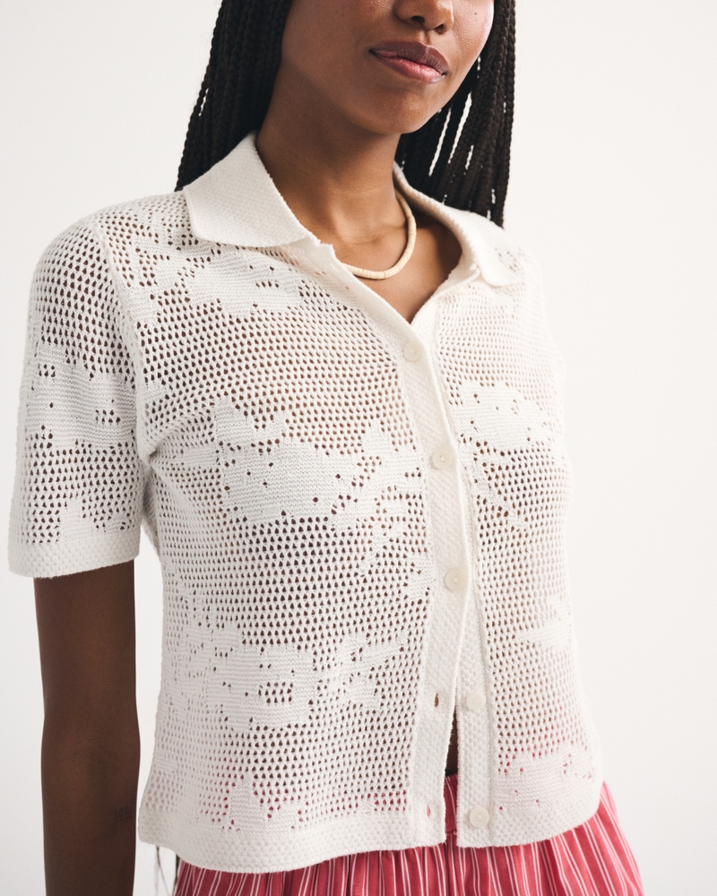 Floral Crochet Polo 상세 이미지 3