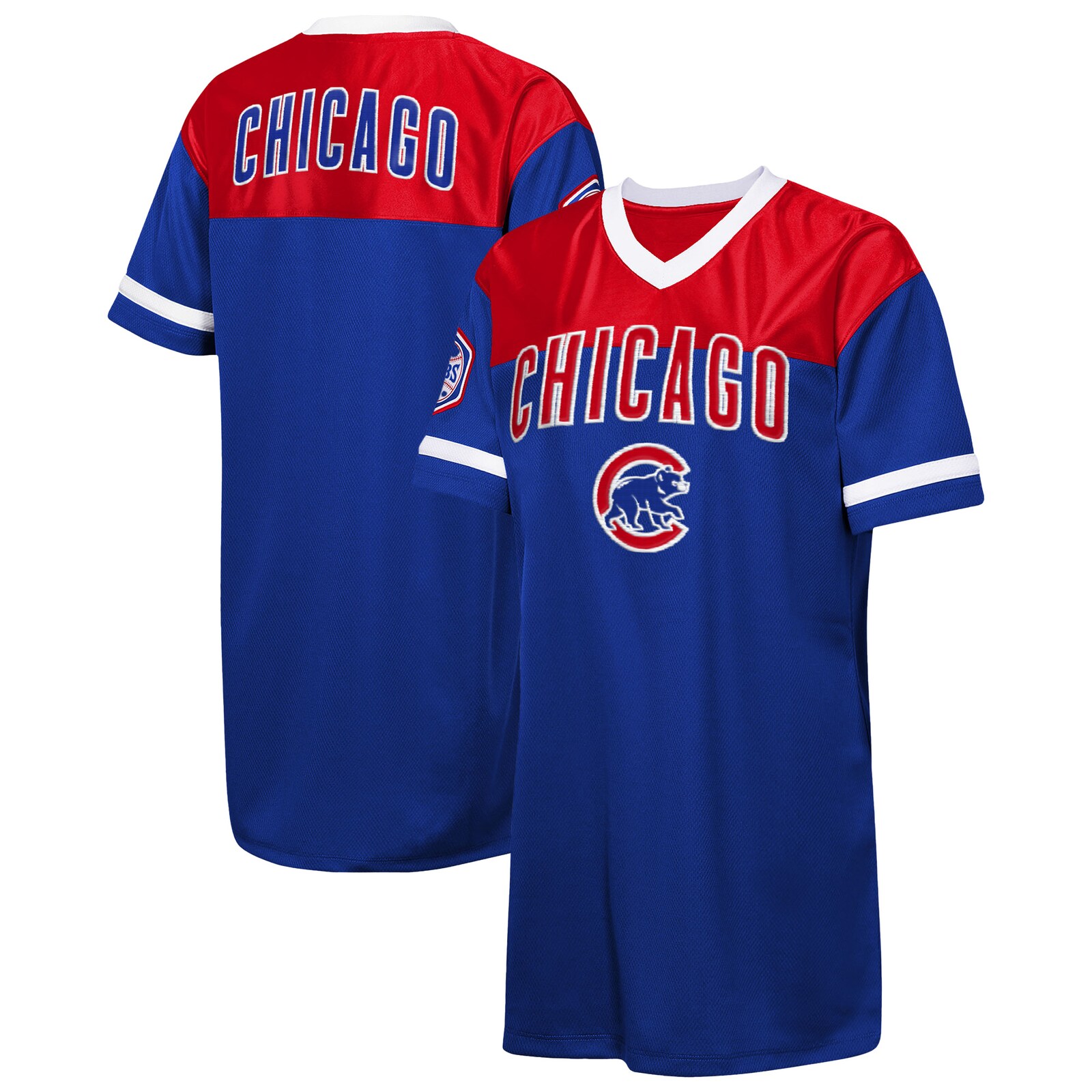 여아용 Chicago Cubs Outerstuff 로열 Big League Cheer 브이넥 티셔츠 드레스 상세 이미지 2