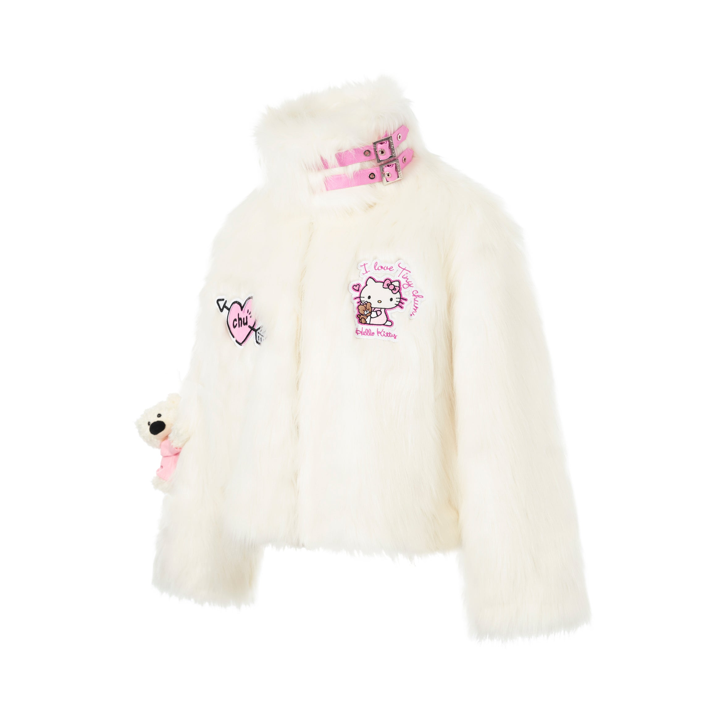 Hello Kitty 곰 인조 밍크 코트 상세 이미지 2