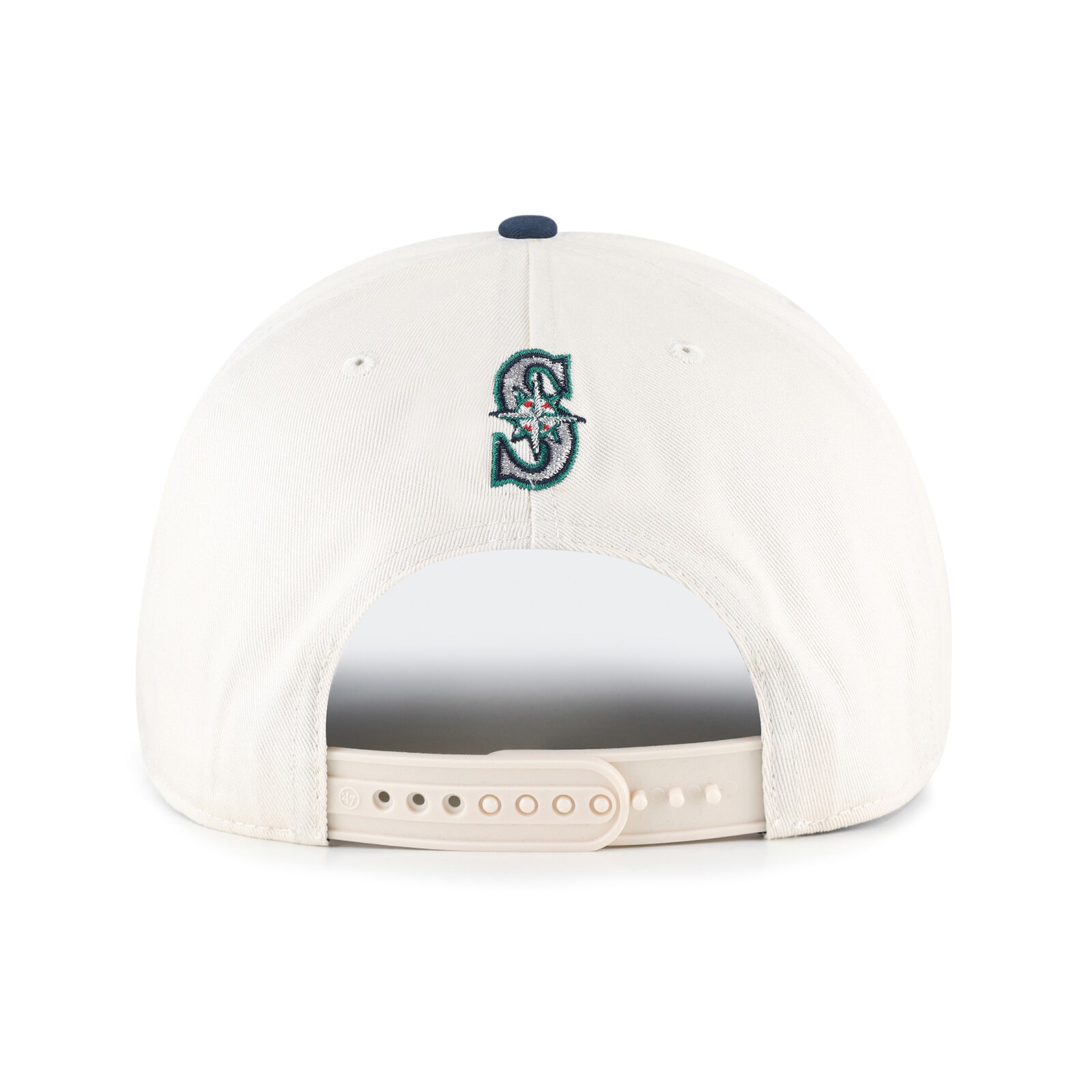 남녀공용 Seattle Mariners 내추럴/네이비 로프 스크립트 히치 조절식 모자 상세 이미지 4