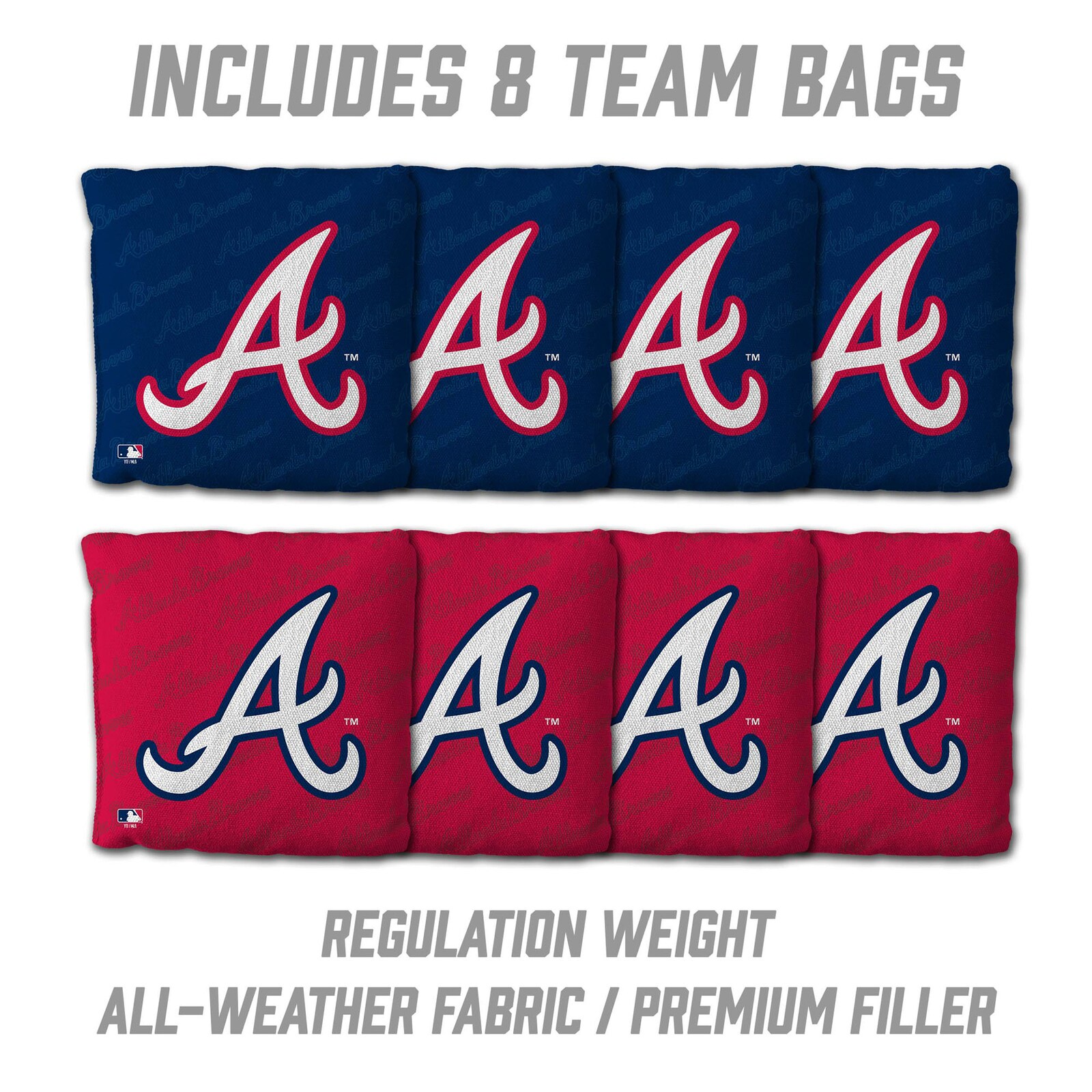 Atlanta Braves IDNA 2' x 4' 콘홀 게임 백 포함 세트 상세 이미지 5