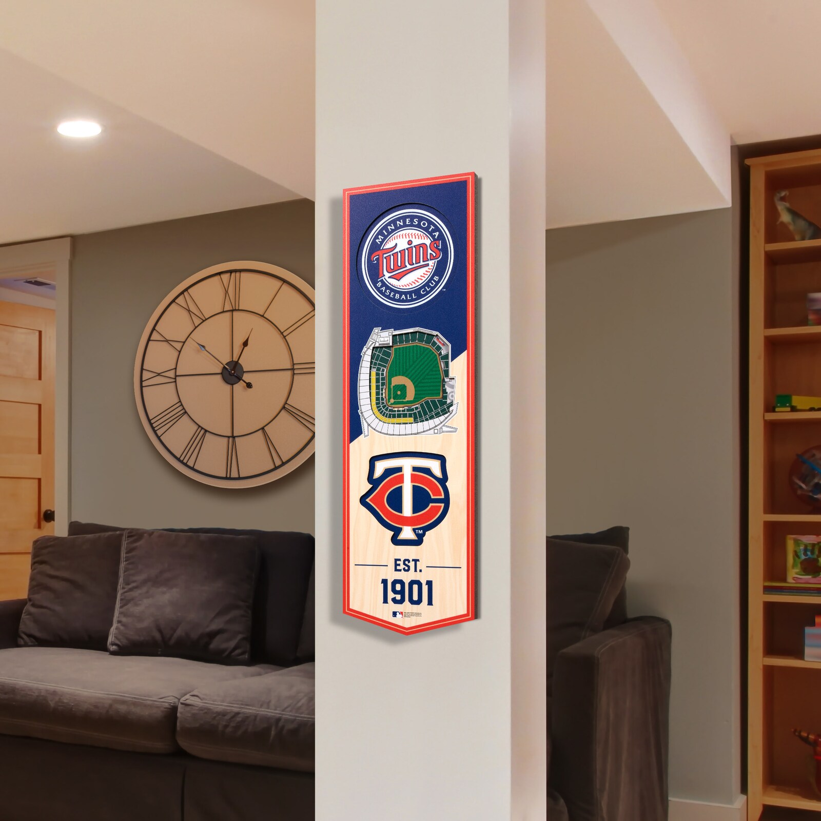 Minnesota Twins IDNA 6인치 x 19인치 3D StadiumView 배너 상세 이미지 4