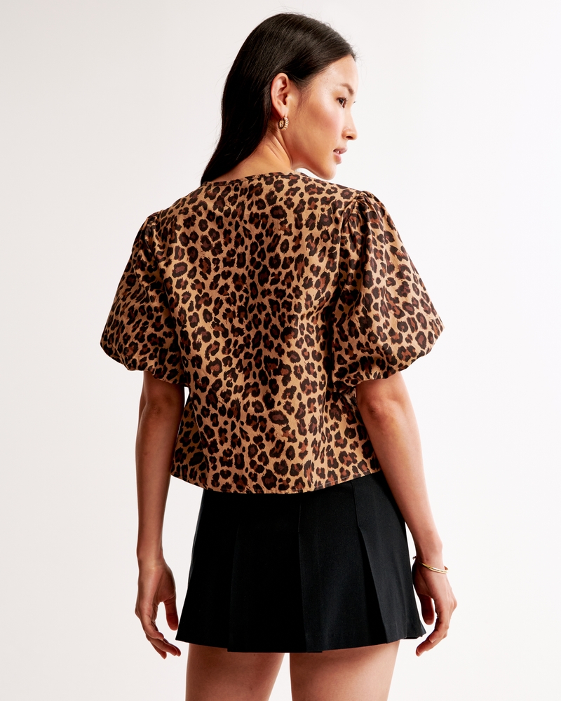 Short-Sleeve Tie-Front Top 상세 이미지 5