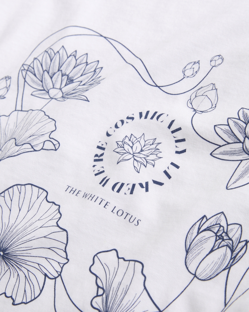 Short-Sleeve The White Lotus Graphic Skimming Tee 상세 이미지 2