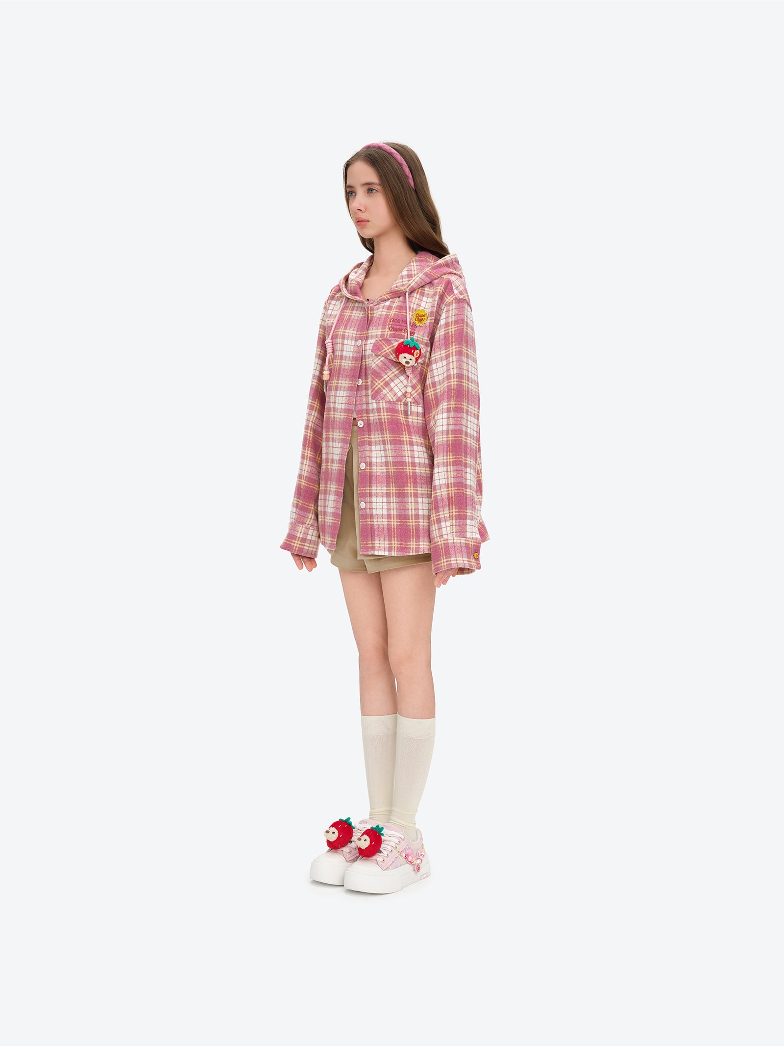 롤리팝 후드 셔츠 재킷 핑크 상세 이미지 3