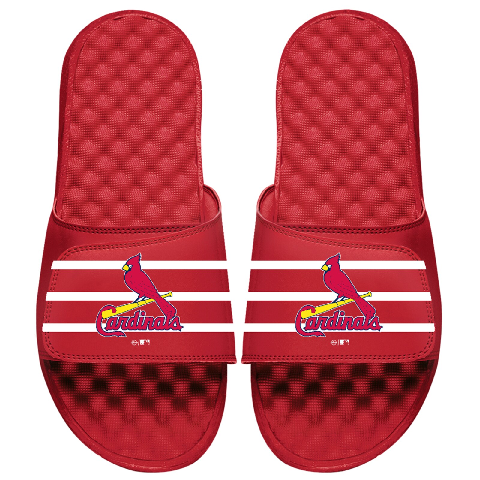 St. Louis Cardinals ISlide 유소년용 MLB 스트라이프 슬라이드 샌들 - 레드