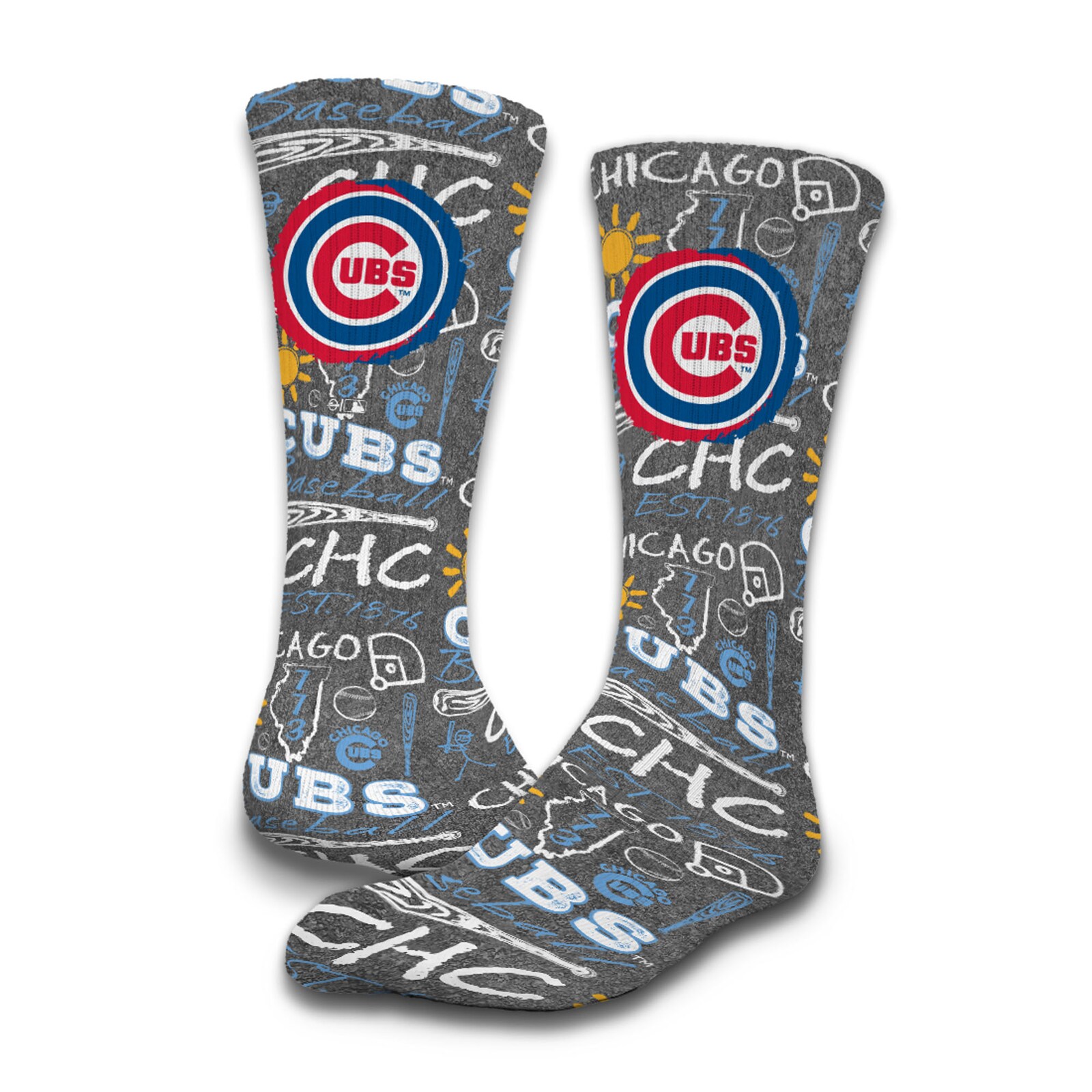 아동용 Chicago Cubs 초크 양말 & 슬라이드 샌들 세트 상세 이미지 4