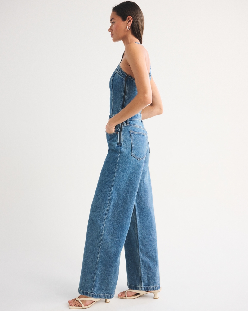 Halter Denim Jumpsuit 상세 이미지 3