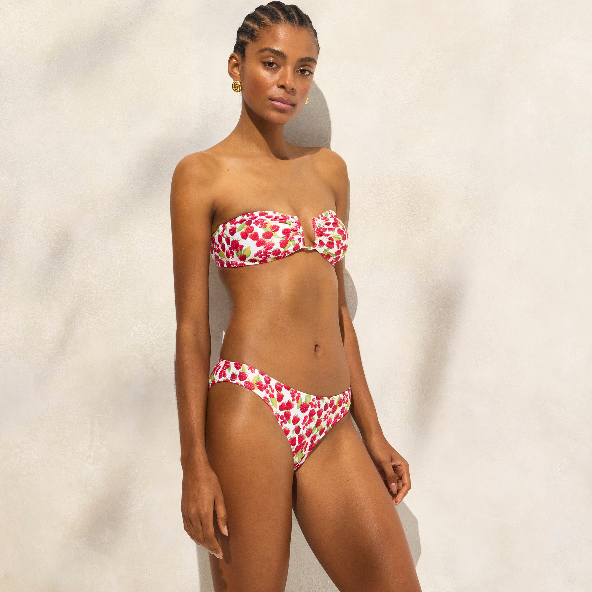 Ronnie bikini bottom in raspberry print 상세 이미지 2