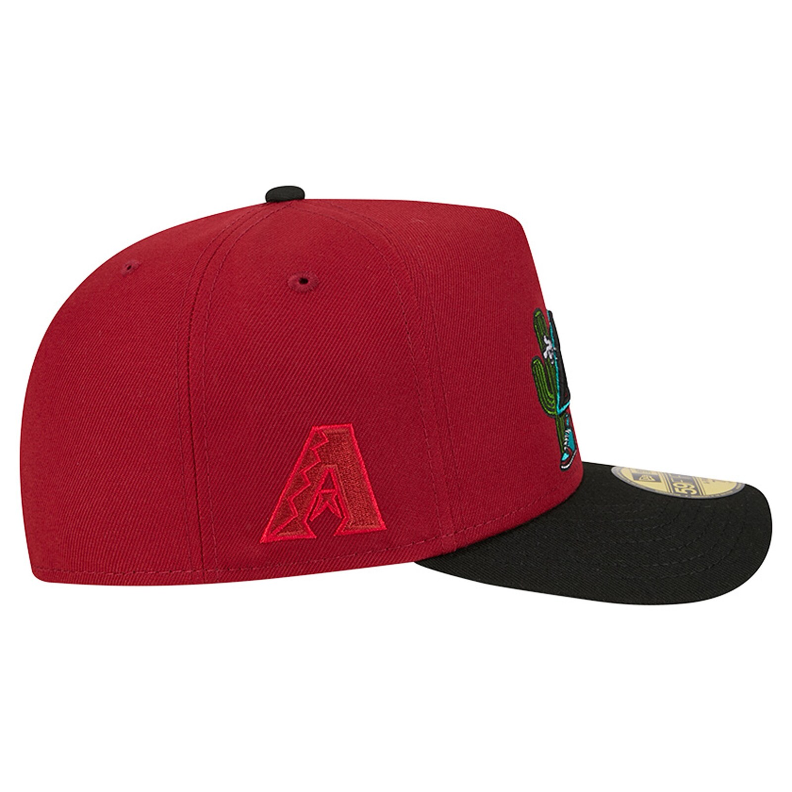 남성용 Arizona Diamondbacks New Era 다크 레드/블랙 카툰 A-프레임 59FIFTY 피티드 모자 상세 이미지 7