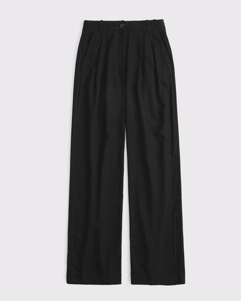 Curve Love A&F Sloane Linen-Blend Tailored Wide Leg Pant 상세 이미지 6