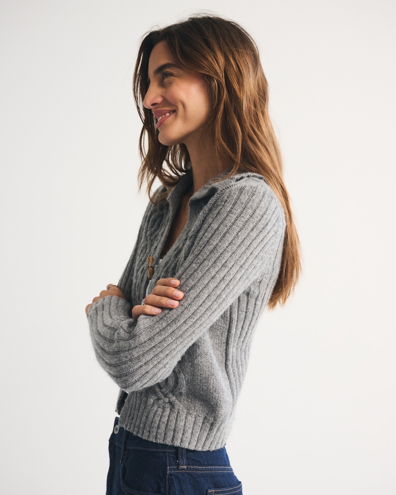 Cable-Knit Collared Cardigan 상세 이미지 5