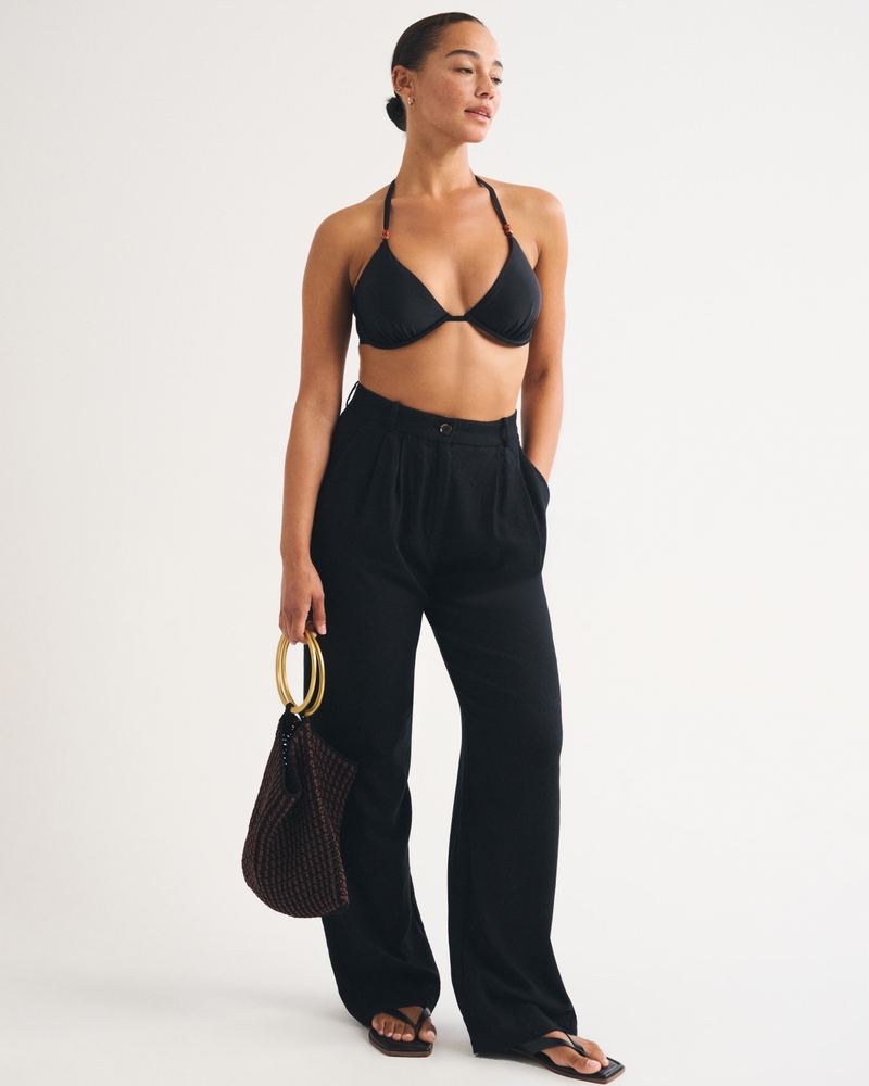 Curve Love Beaded Halter Triangle Underwire Bikini Top 상세 이미지 3
