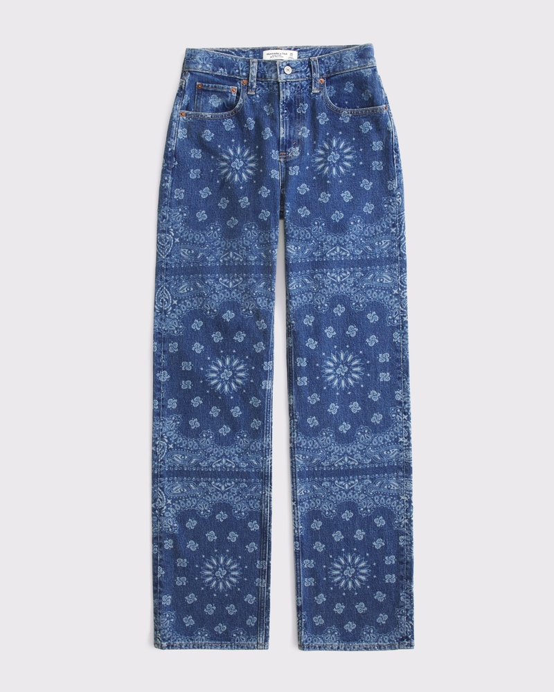 Curve Love High Rise 90s Relaxed Bandana Print Jean 상세 이미지 7