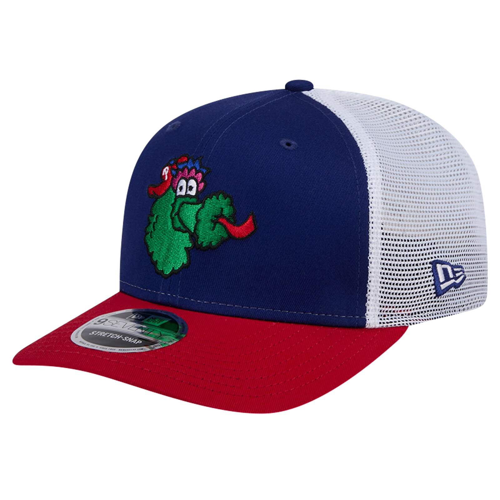 남성용 Philadelphia Phillies New Era 로열 Phanatic 9SEVENTY 트러커 스냅백 모자