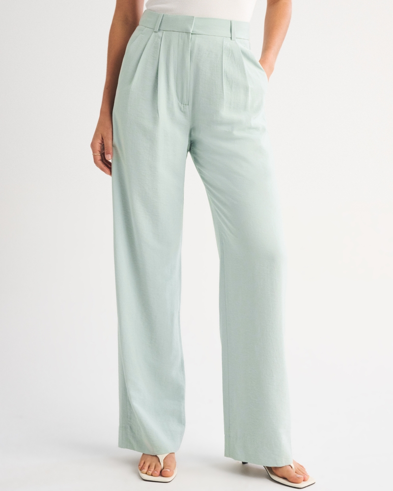 A&F Sloane Lightweight Crepe Tailored Wide Leg Pant 상세 이미지 2