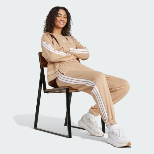 Essentials 3-Stripes Fleece Loose-Fit Pants 상세 이미지 3