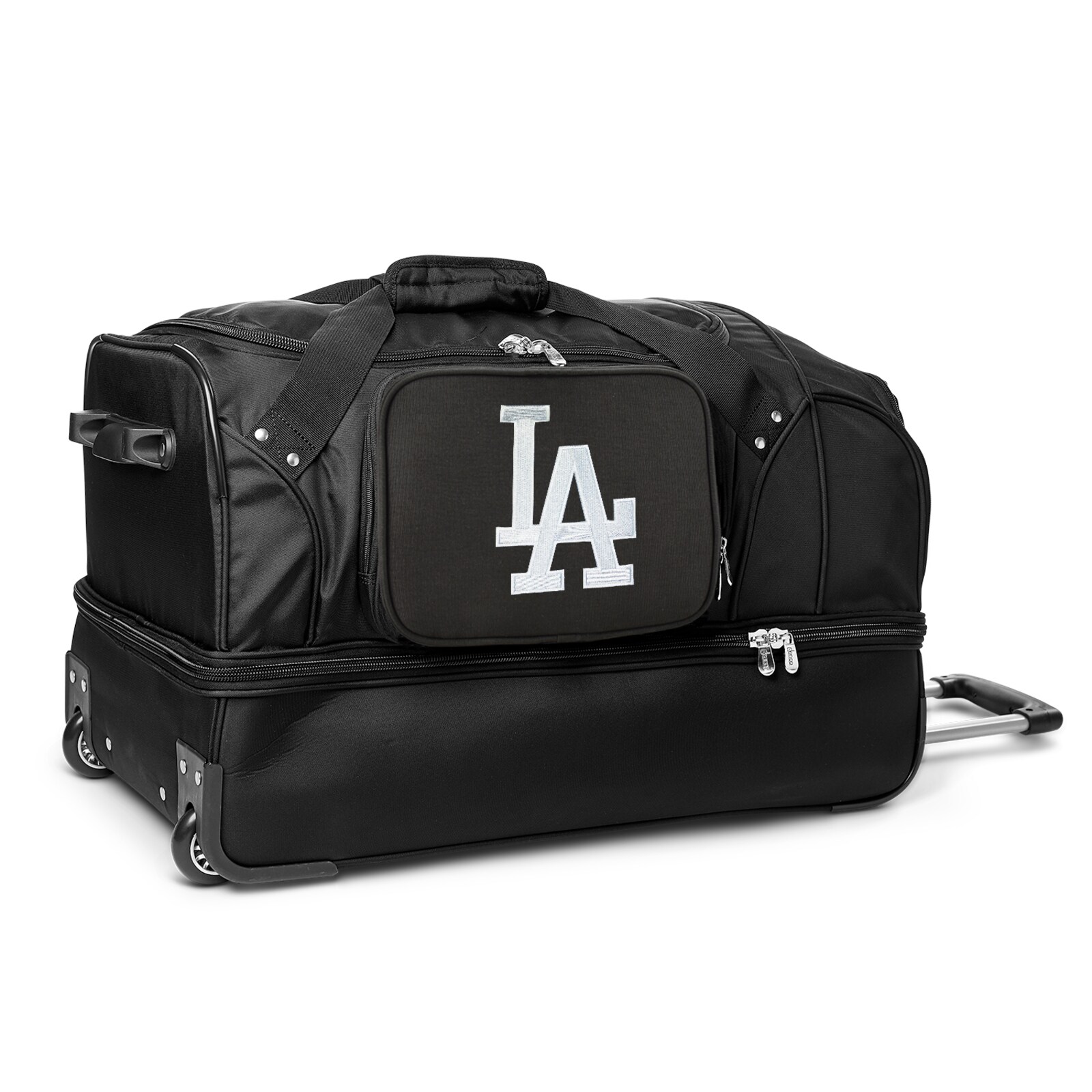 Los Angeles Dodgers MOJO 블랙 27인치 2륜 드롭 바텀 롤링 더플백 상세 이미지 2