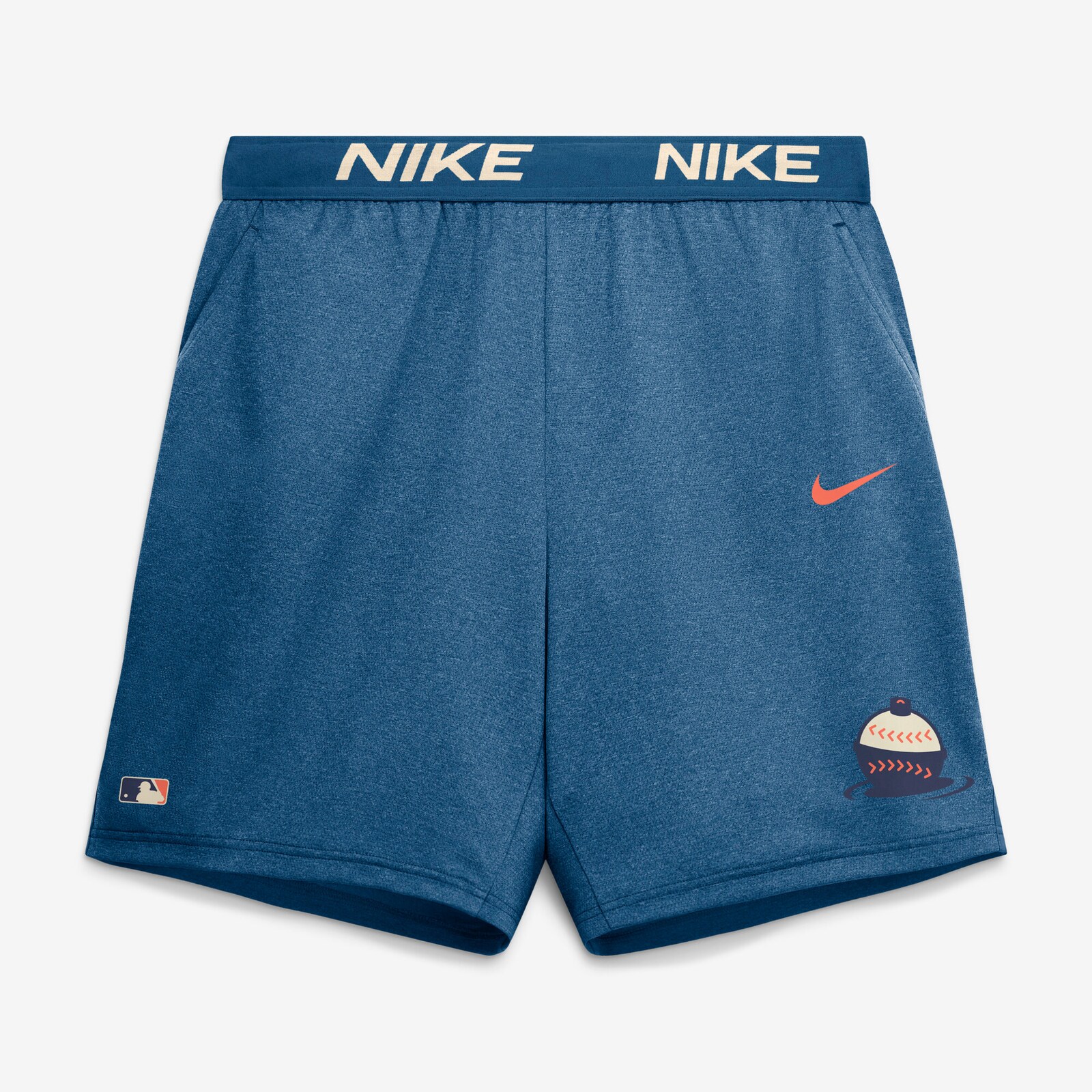 남성용 Milwaukee Brewers Nike 블루 2026 City Connect Authentic Collection Dri-FIT 니트 쇼츠 상세 이미지 2