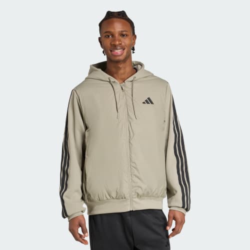 Essentials CLIMAWARM 3-Stripes Insulated Hooded Hybrid Jacket 상세 이미지 3