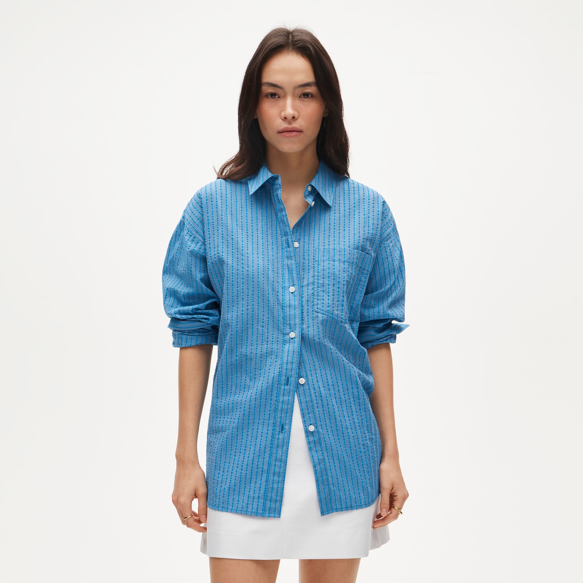Étienne oversized shirt in dobby stripe 상세 이미지 2