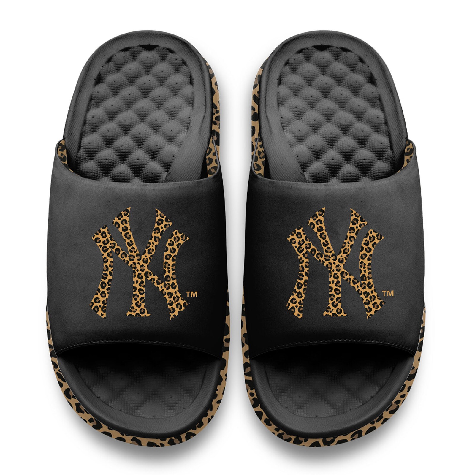 여성용 New York Yankees ISlide 블랙 치타 딥 모티브 슬라이드 샌들 상세 이미지 3