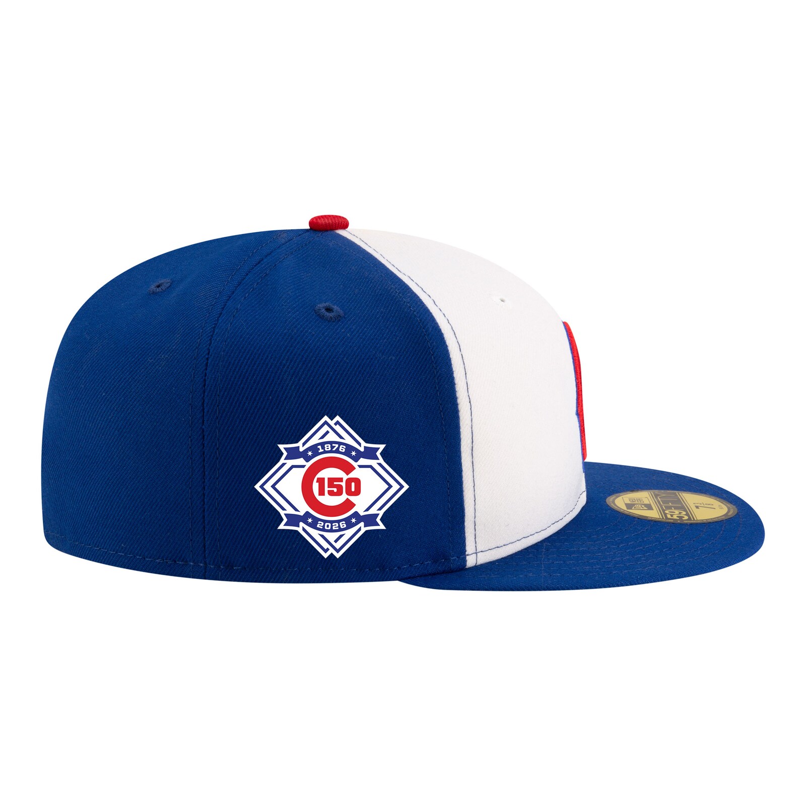 남성용 시카고 컵스 New Era 화이트/로열 150주년 59FIFTY 피티드 모자 상세 이미지 7